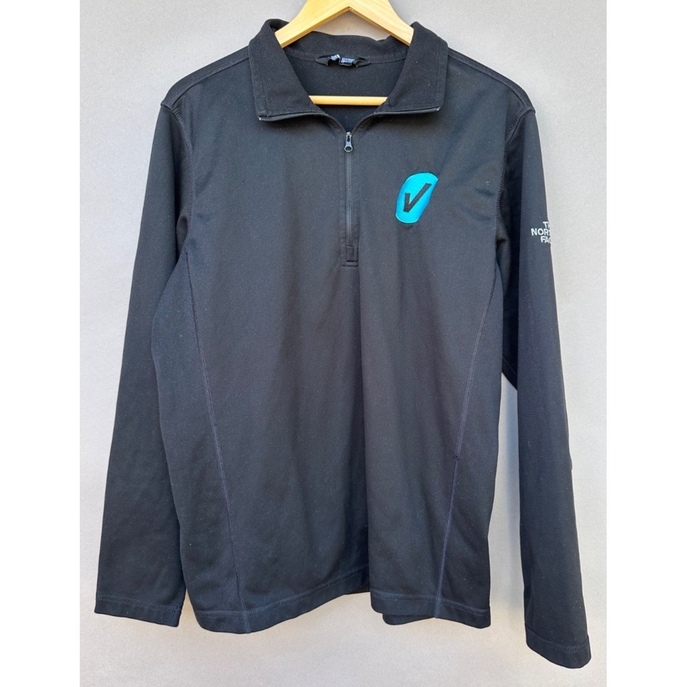 The North Face Mens M Quarter Zip Jacket Black Pullover Lightweight Mock Neck